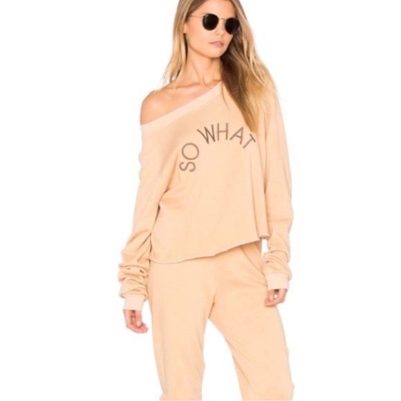 Wildfox So What Crop Sweatshirt Desert Dunes Small - Picture 1 of 11